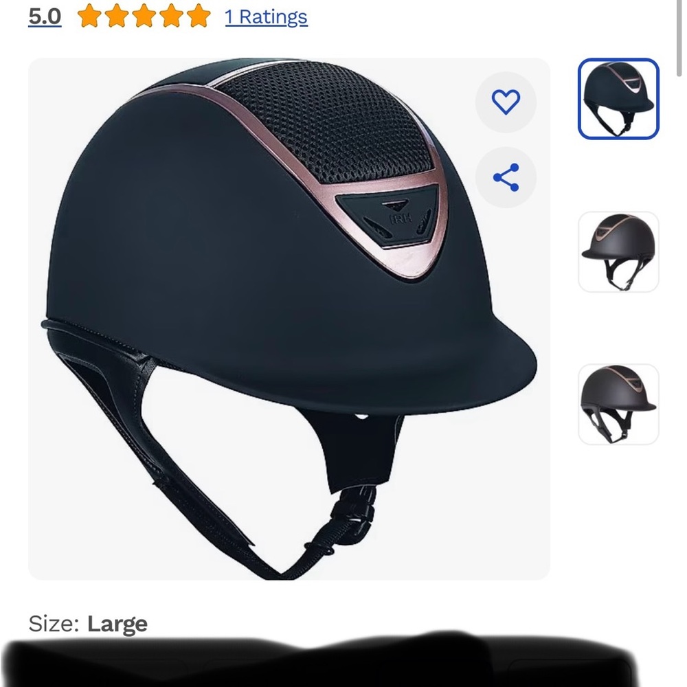 Black and Rose Gold Riding Helmet